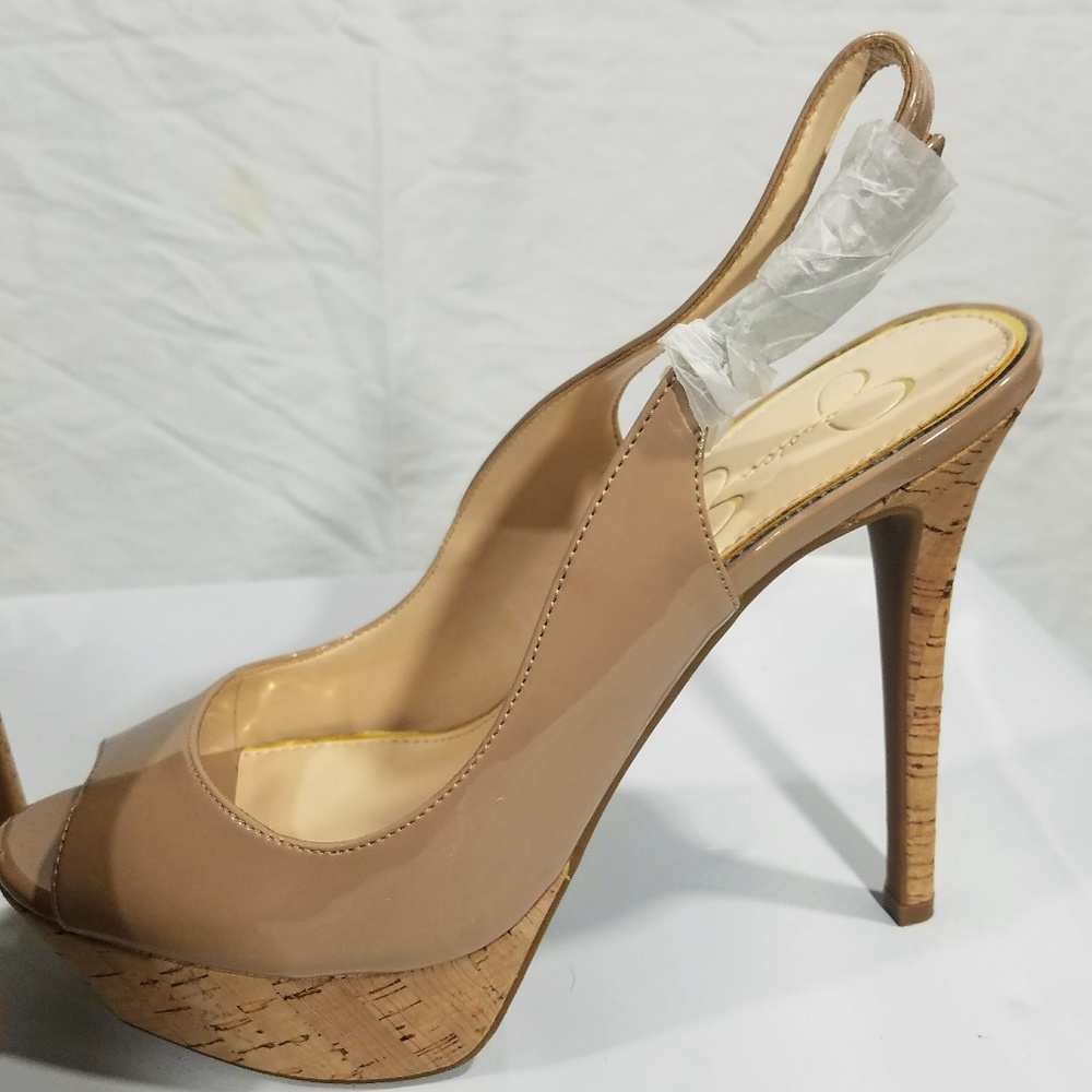 NWT Jessica Simpson Taupe Platform Slingbacks, Sz9